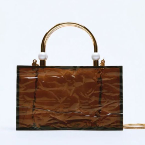 Zara Handbags - Zara - Pearl Strap Methacrylate Box Bag